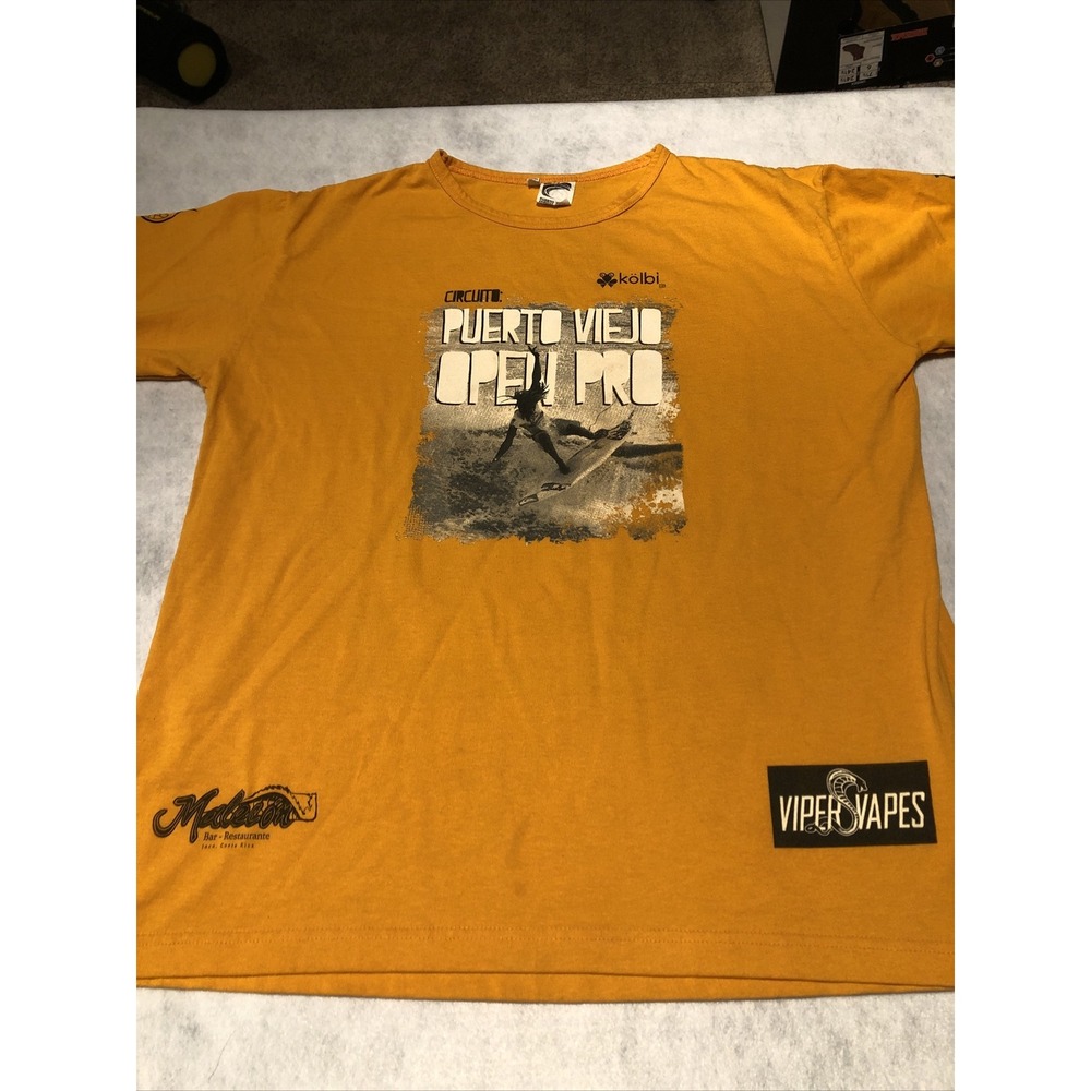 Puerto Viejo‎ Open Pro Tshirt Sufing Circuit Viper Vapes Yellow Size Extra Large